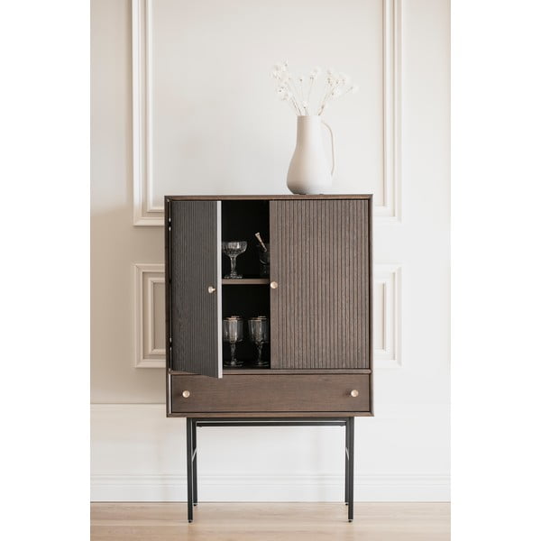 Rjava komoda s hrastovim furnirjem Rowico Clearbrook, širina 79 cm-image-4