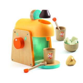 Otroški lesen aparat za kavo in komplet dodatne opreme Djeco Espresso