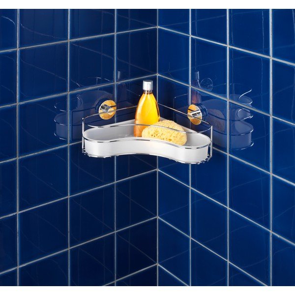 Kotna polica za tuš s posodo Wenko Vacuum-Loc Milazzo, nosilnost do 33 kg -image-1