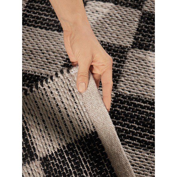 Črn/kremno bel obojestranski/ročno tkan tekač iz mešanice jute 80x300 cm Rex – Hanse Home-image-3