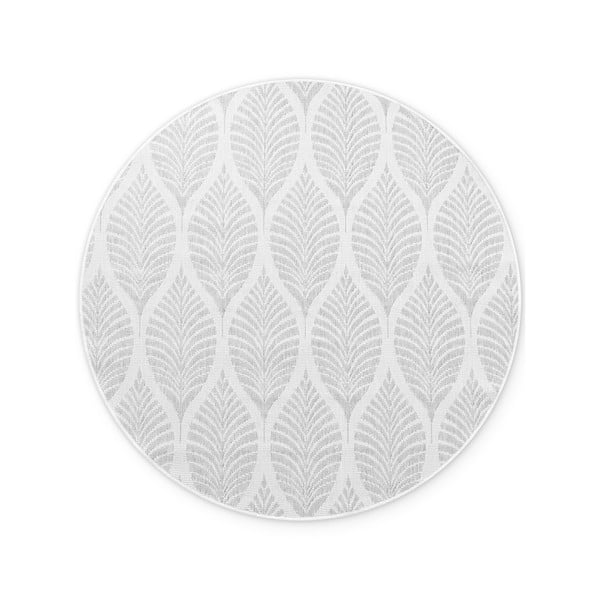 Sivo-slonokoščena okrogla notranja in zunanja preproga ø 160 cm Duet Liora – NORTHRUGS