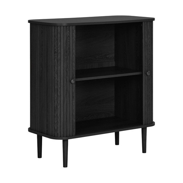 Črna komoda iz masivnega bora 80x87x40 cm Nikko – House Nordic-image-3