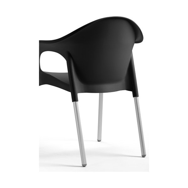 Črni plastični vrtni stol Lisa - Rojaplast-image-1