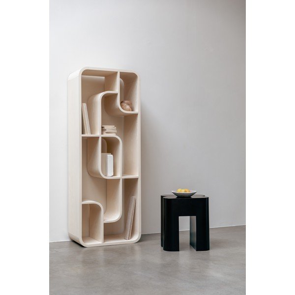 Kremno bel regal iz masivnega hrasta 60x160x35 cm Seven – Zuiver-image-1