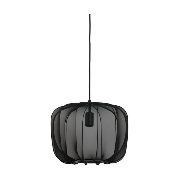 Črna viseča svetilka s tekstilnim senčilom ø 40 cm Plumeria – Light & Living