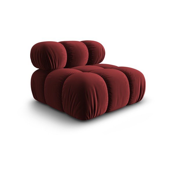 Rdeča žametna modularna sedežna garnitura (sredinski modul) Bellis – Micadoni Home-image-3