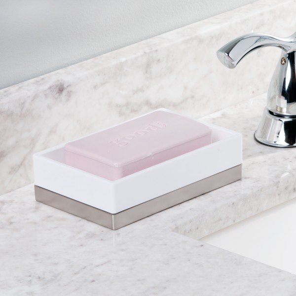 Bela posoda za milo iDesign Clarity, 13 x 8 cm-image-1