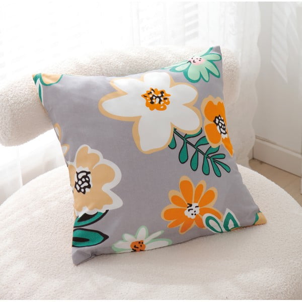 Oranžna/siva 3-delna posteljnina iz mikrosatena 140x200 cm Grace – My House-image-2