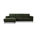 Zelena kotna sedežna garnitura iz šenilje (levi kot/z ležalnikom) Copenhagen – Scandic