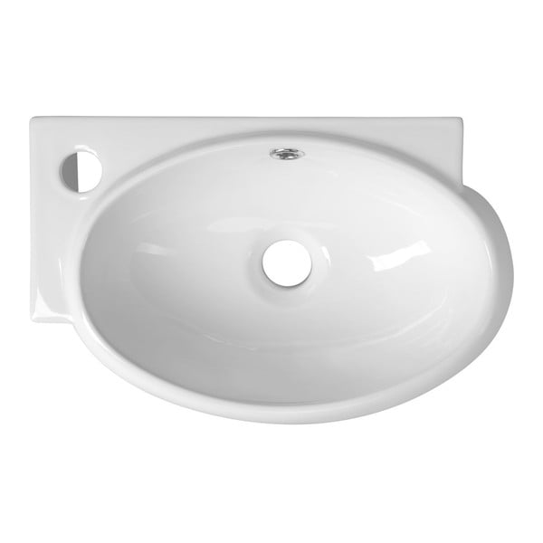 Bel kotni keramičen manjši umivalnik 43x28,5 cm Ribera – Sapho-image-3