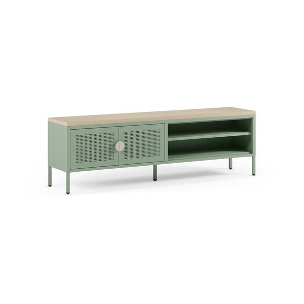 Mentolno zelena/v naravni barvi kovinska TV omarica 160x50x35 cm Sayla – Marckeric-image-4