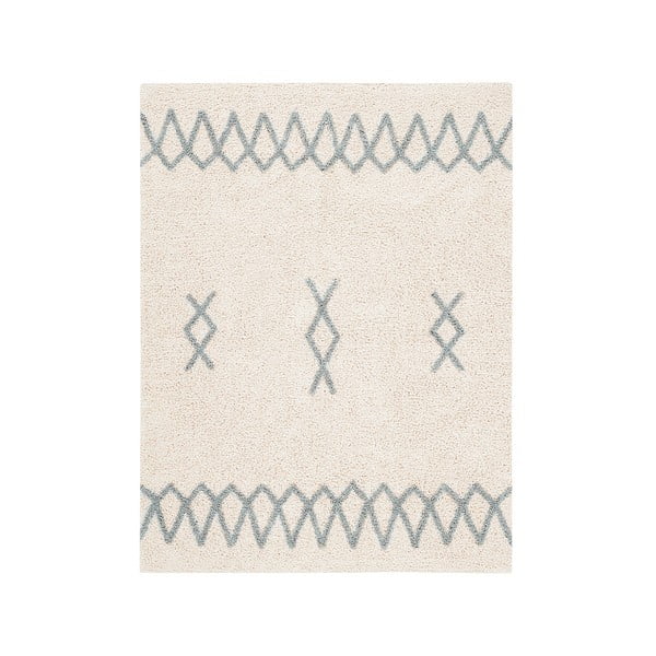 Modra/kremno bela pralna ročno tkana bombažna preproga 120x160 cm Atlas Natural – Lorena Canals