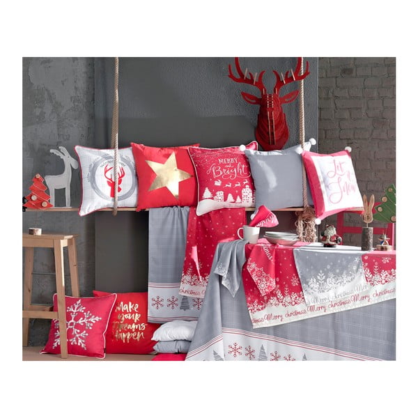 Siva prevleka za vzglavnik z božičnim motivom Mike & Co. NEW YORK Honey Snowflake, 45 x 45 cm-image-1