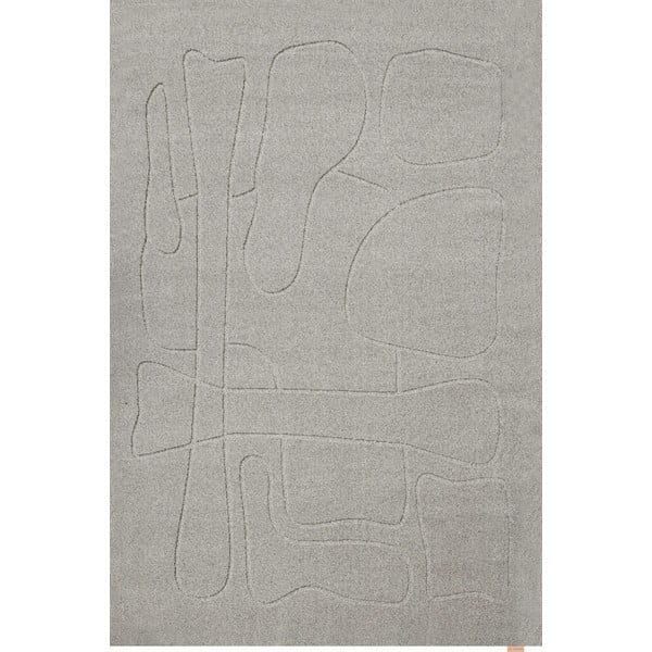 Siva volnena preproga 200x300 cm Morphic – Agnella