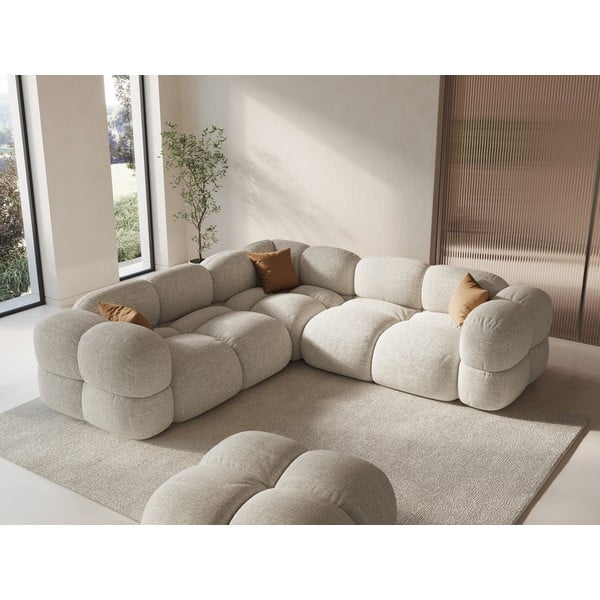 Bež kotna sedežna garnitura Loretto – Cosmopolitan Design-image-1