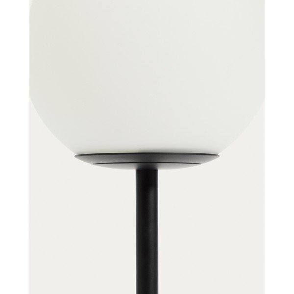 Bela/črna namizna svetilka s steklenim senčilom (višina 35 cm) Brisia – Kave Home-image-2