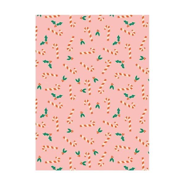 5 listov roza ovojnega papirja eleanor stuart Candy Canes, 50 x 70 cm