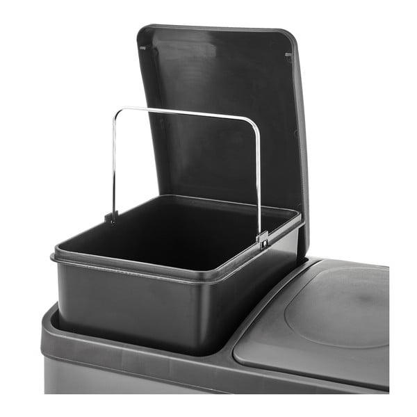 Koš za smeti za ločevanje odpadkov iz nerjavečega jekla s pedalom 30 l Litros – Casa Selección-image-4