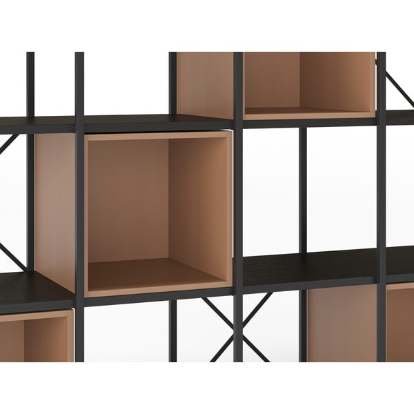 Črn in opečnato oranžen regal 140x179 cm Anya – Marckeric-image-4
