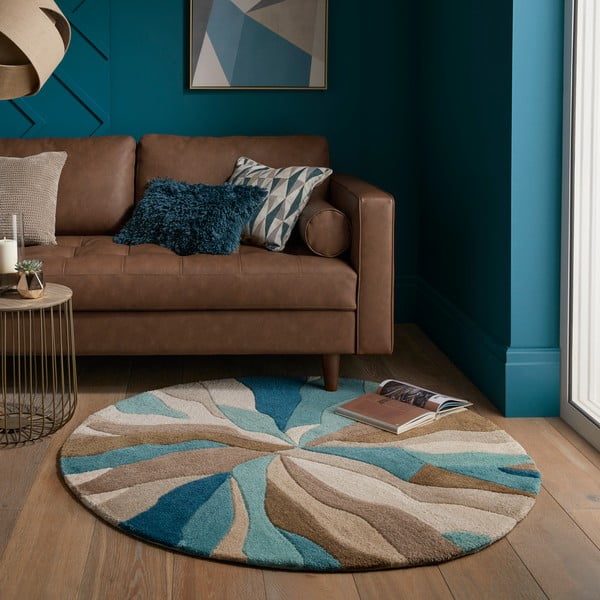 Turkizna okrogla preproga ø 133 cm Zest Infinite - Flair Rugs-image-1