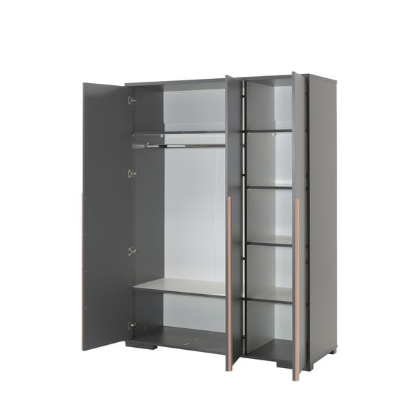 Temno siva otroška garderobna omara 146x195 cm London – Vipack-image-2