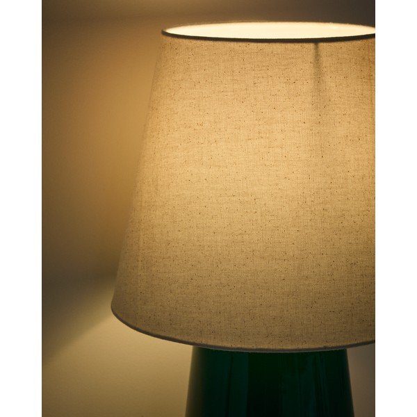 Zelena/slonokoščena keramična namizna svetilka (višina 45,5 cm) Odra – Kave Home-image-2