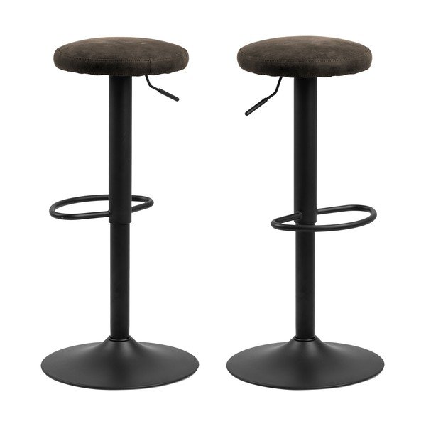 Siv oblazinjen barsko stol z nastavljivo višino (višina sedeža 62 cm) Finch – Actona-image-4