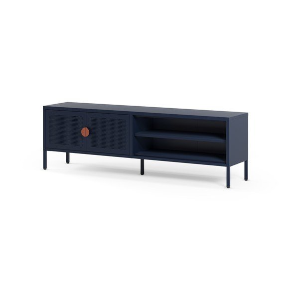 Temno modra kovinska TV omarica 160x50x35 cm Sayla – Marckeric-image-3