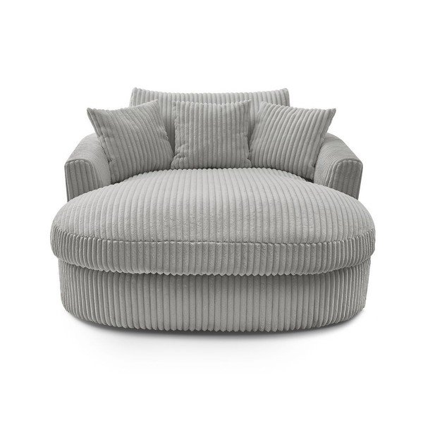 Siv fotelj iz rebrastega žameta Belem – Bobochic Paris-image-3