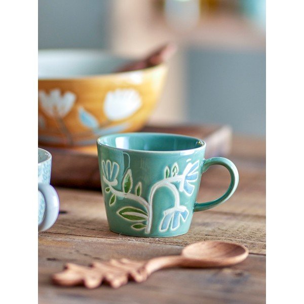 Zelena skodelica iz kamenine 380 ml Tangier – Bloomingville-image-1