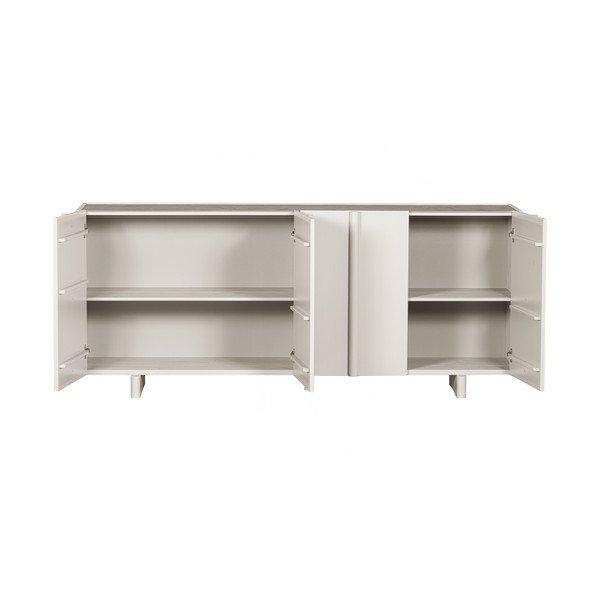 Kremno bela nizka modularna komoda iz masivnega bora 200x85 cm Basu – WOOOD-image-3