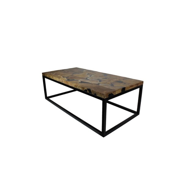 Miza za kavo iz kovine in tikovega lesa, kolekcija HSM, 120 x 60 cm