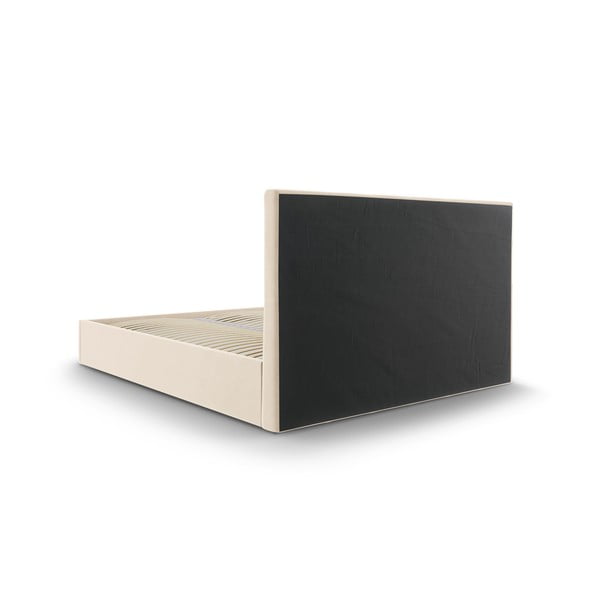 Bež žametna zakonska postelja Mazzini Beds Nerin, 180 x 200 cm-image-4