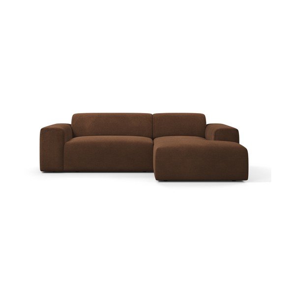 Rjava sedežna garnitura Marie Claire Home Karen, 250 cm, desni kot