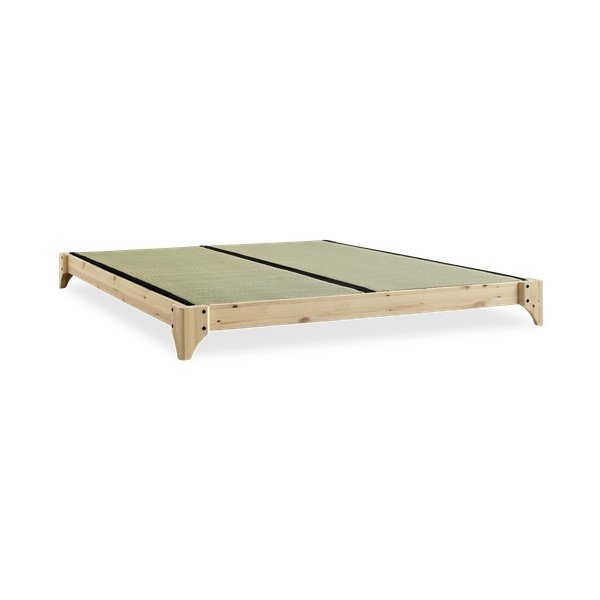 Dvoposteljna postelja iz borovega lesa z ležiščem in tatamijem Karup Design Elan Comfort Mat Natural Clear/Black, 140 x 200 cm-image-4