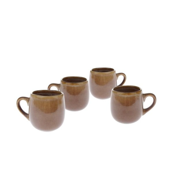 Rjave keramične skodelice v kompletu za espresso 4 ks 100 ml – Dakls