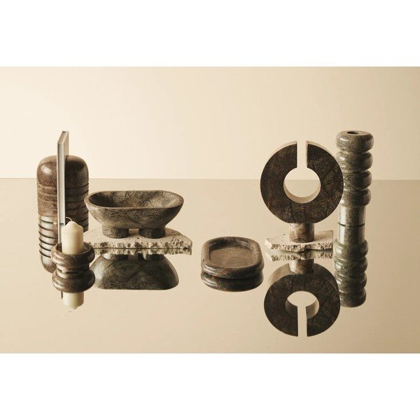 Zelena vaza iz marmorja (višina 25 cm) Fazio – Premier Housewares-image-2