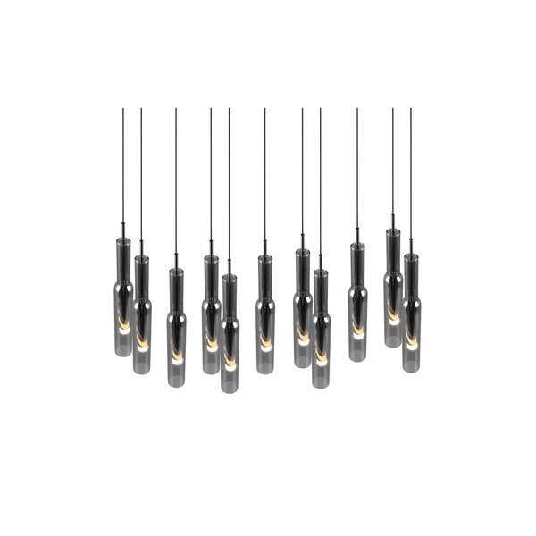 LED viseča svetilka v srebrni barvi s steklenim senčnikom Lucent – Trio Select-image-1