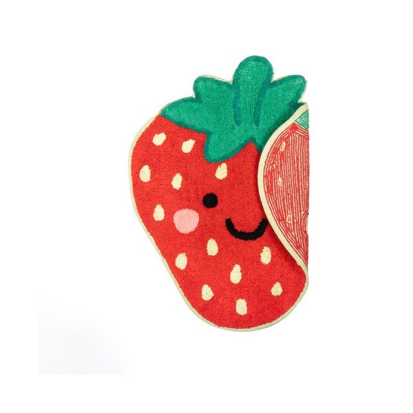 Rdeča bombažna otroška preproga 60x52 cm Strawberry – Sass & Belle-image-1