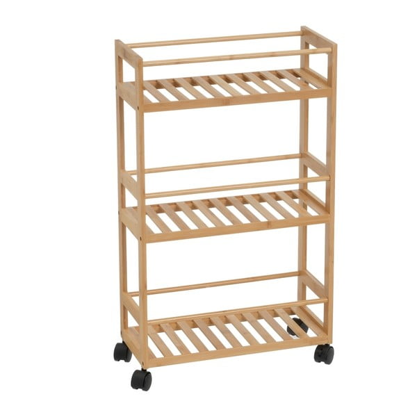 Bambusov regal na koleščkih v naravni barvi 44x75 cm – Casa Selección
