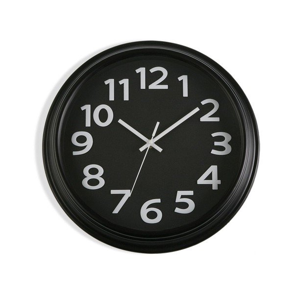 Črna stenska ura Versa In Time, ⌀ 32,7 cm