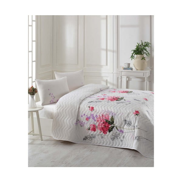 Lahka posteljna prevleka z vzglavniki Sumbul Pink, 200 x 220 cm
