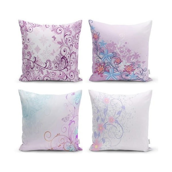 Komplet 4 dekorativnih prevlek za vzglavnik Minimalist Cushion Covers Soft Pinky, 45 x 45 cm
