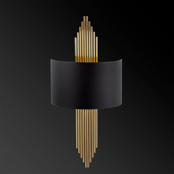 Črna/v zlati barvi stenska svetilka Rayi – Opviq lights-image-3