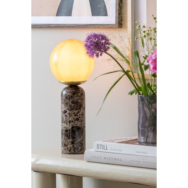 Temno rjava marmorna namizna svetilka (višina 38 cm) Lazio Sphere – Leitmotiv-image-1