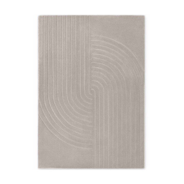 Svetlo siva ročno tkana volnena preproga 200x300 cm Arcura – Vikosa