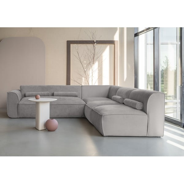 Svetlo siva kotna sedežna garnitura (desni kot) Flex Felix – Miuform-image-1