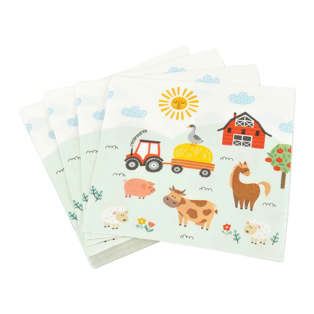 Prtički v kompletu 20 ks 33x33 cm Farm Animals