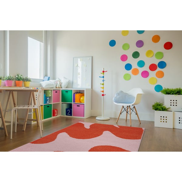 Rdeča/rožnata otroška preproga 80x150 cm Hugsy Coral – FD-image-1