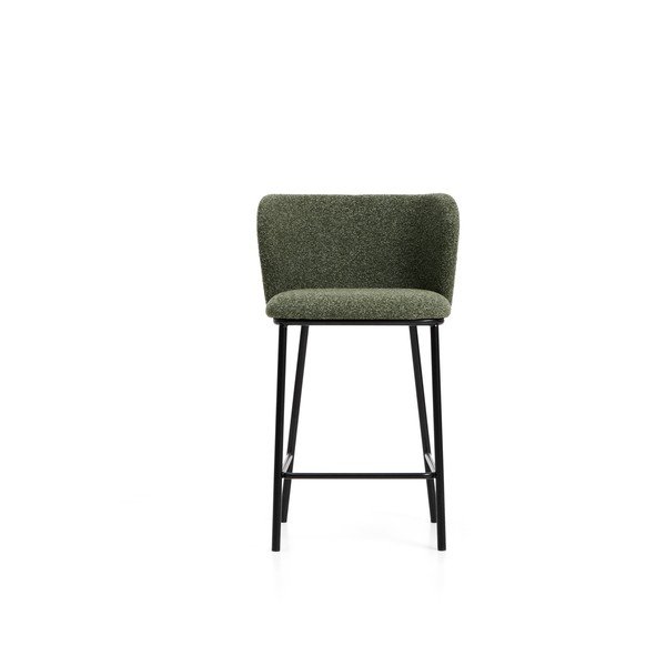Temno zelen oblazinjen barski stol (višina sedeža 65 cm) Ciselia – Kave Home-image-3